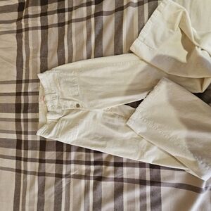 Cream Straight-Leg Jeans